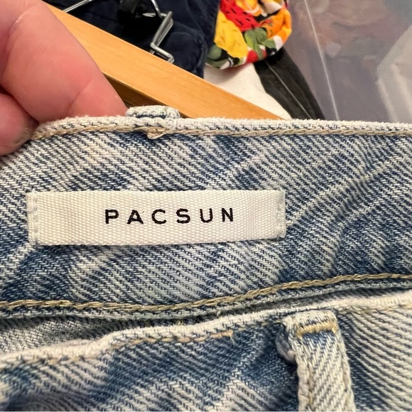 Pacsun High Rise Straight Jean Light Wash Destroyed 25 - Picture 11 of 13